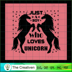 Just A Boy Who Lovers Unicor SVG Cut File for Cricut Design 26521