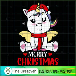 Unicorn Merry Christmas SVG, Unicorn Cute Digital File, Unicorn SVG