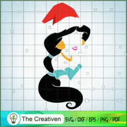 Jasmine Colorful Christmas Hat SVG, Disney Princess SVG, Christmas SVG