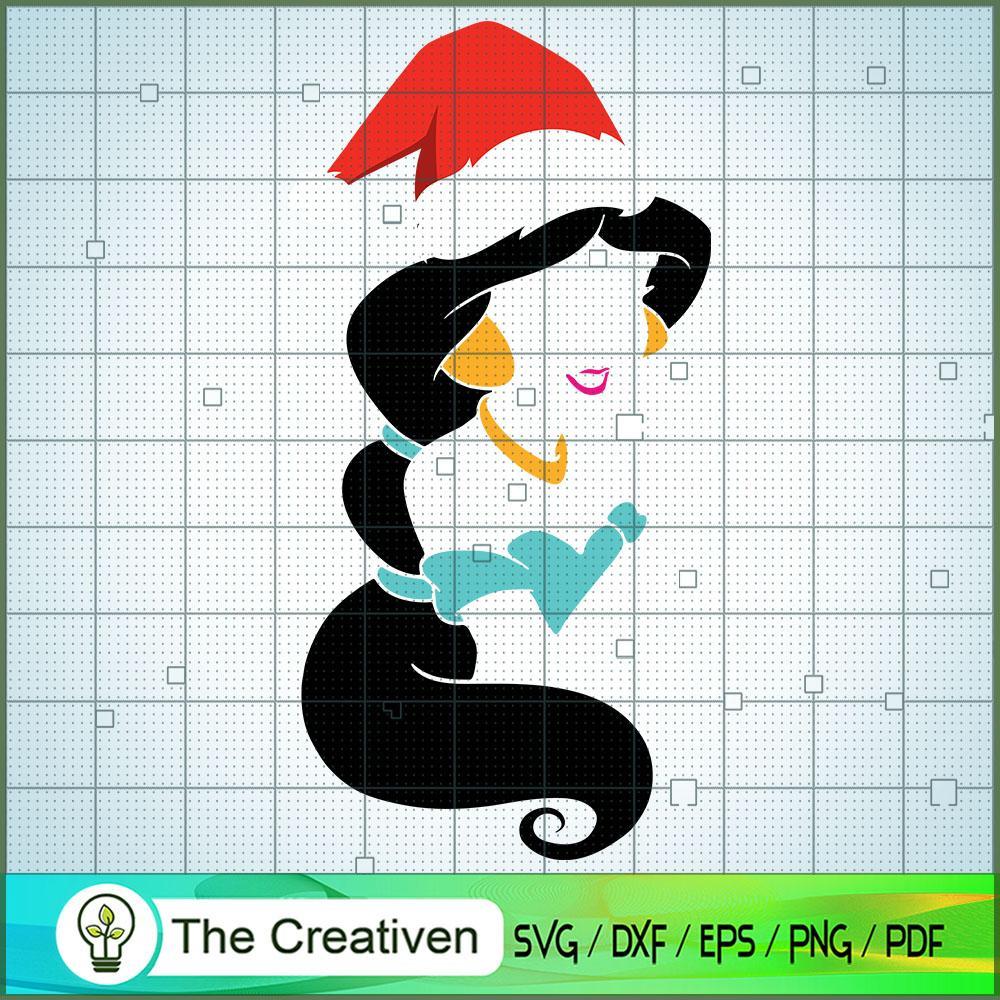 Jasmine Colorful Christmas Hat SVG, Disney Princess SVG, Christmas SVG 1 Jasmine Colorful Christmas Hat SVG, Disney Princess SVG, Christmas SVG