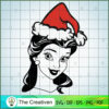 Belle Face Christmas Hat SVG, Disney Princess SVG, Christmas SVG 2 4 bw copy