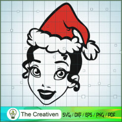 Belle Princess Christmas Hat SVG, Disney Princess SVG, Christmas SVG