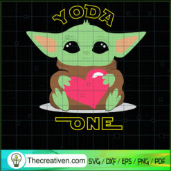 Yoda One SVG, Baby Yoda Heart SVG, Star Wars SVG