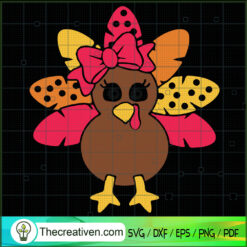 Cute Turkey Colorful SVG, Turkey SVG, Thanksgiving SVG
