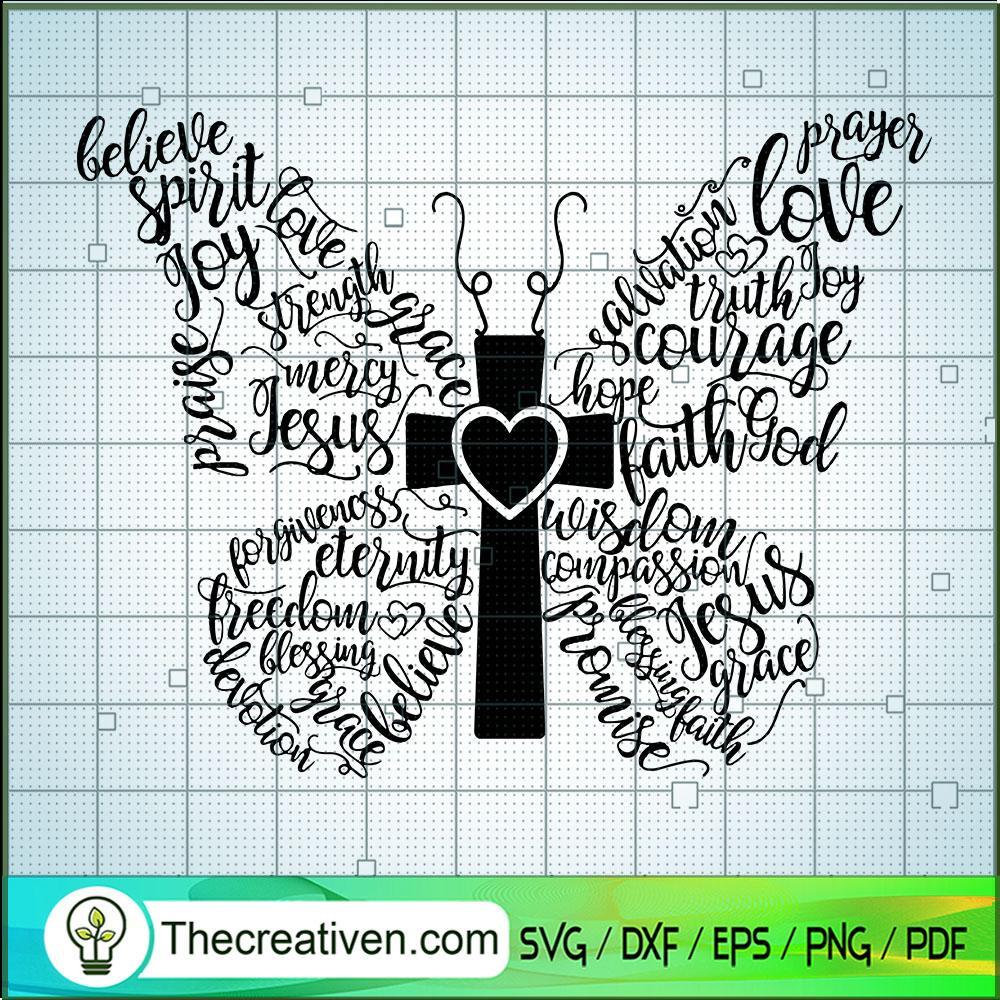 Butterfly Jesus SVG Cut File for Cricut & Silhouette 1 Butterfly Jesus SVG Cut File for Cricut & Silhouette