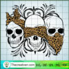 Three Skull Leopard SVG, Skull SVG, Leopard SVG