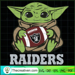 Baby Yoda Raiders SVG, Baby Yoda SVG, NFL Team SVG