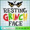 Resting Grinch Face SVG, Grinch Eyes SVG, Grinch Christmas SVG