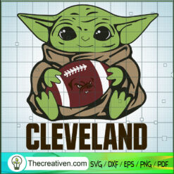 Baby Yoda Cleveland SVG, Baby Yoda SVG, NFL Sport SVG