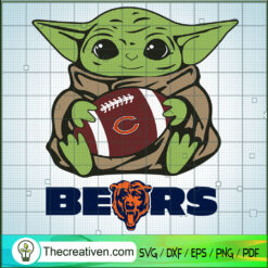 Baby Yoda Chicago Bears SVG, Baby Yoda SVG, NFL Sport SVG