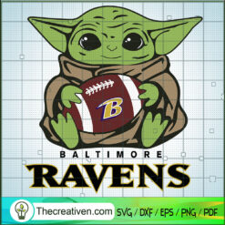 Baby Yoda Baltimore Ravens SVG, Baby Yoda SVG, NFL Sport SVG