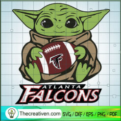 Baby Yoda Atlanta Falcons SVG, Baby Yoda SVG, NFL Sport SVG