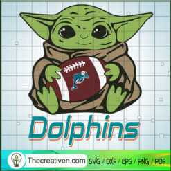 Baby Yoda Dolphins SVG, Baby Yoda SVG, NFL Sport SVG