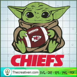 Baby Yoda Kansas Chiefs SVG, Baby Yoda SVG, NFL Sport SVG