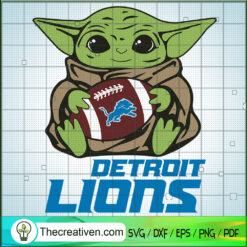 Baby Yoda Dotroit Lions SVG, Baby Yoda SVG, NFL Team SVG