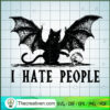 Cat Bat Skulls I Hate People SVG, Spooky SVG, Halloween SVG