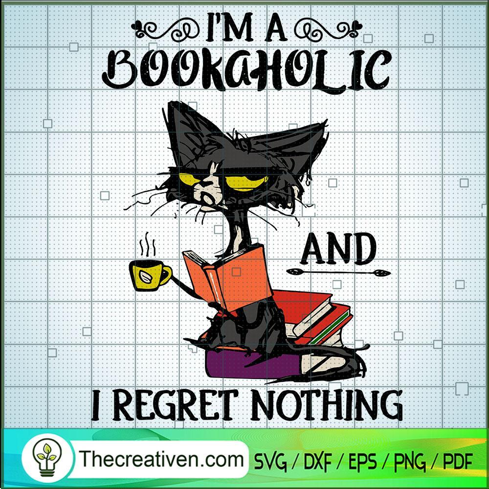 Black Cat Im A Bookaholic SVG, Black Cat SVG, Halloween SVG 1 Black Cat Im A Bookaholic SVG, Black Cat SVG, Halloween SVG