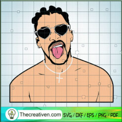 Bad Bunny With Tounge SVG, Bad Bunny Face SVG, Singer SVG