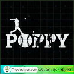 Softball Poppy SVG, Grunge Baseball SVG, Sports SVG