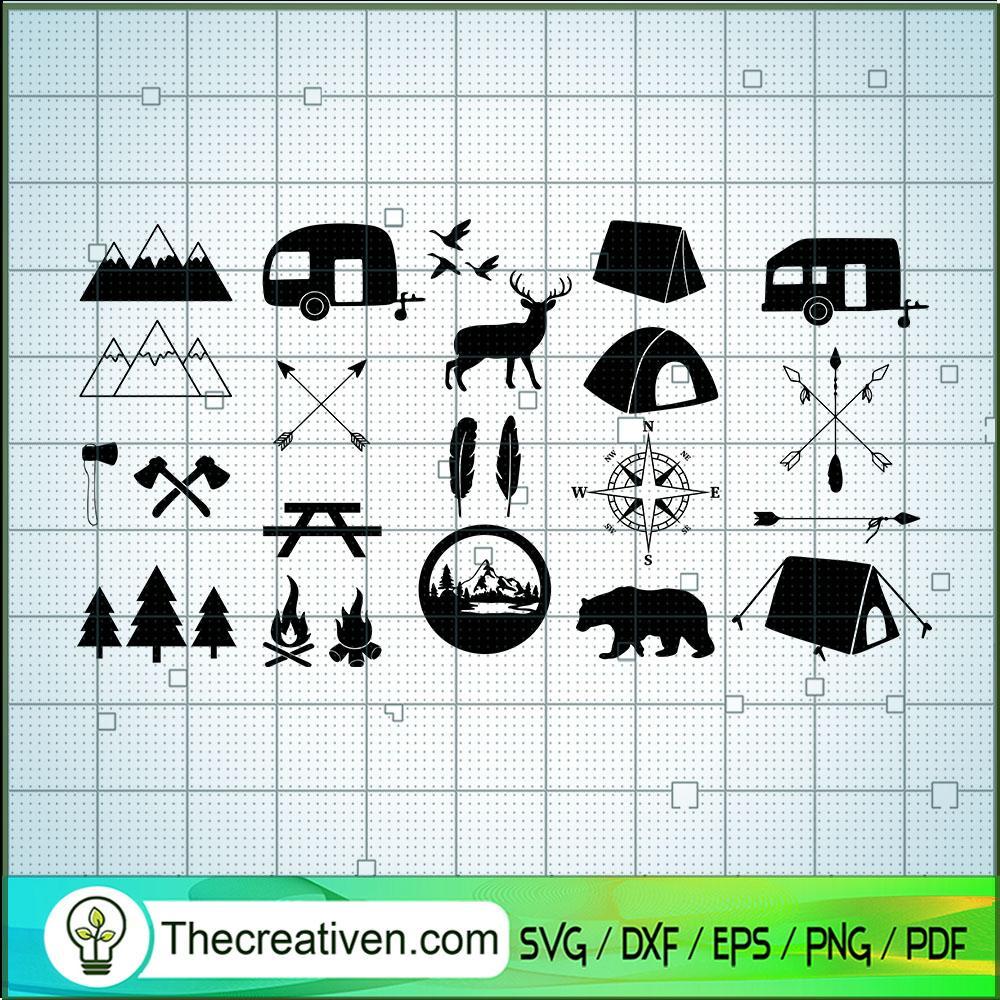 Camping Bundle SVG, Wildlife Clipart, Wildlife SVG, Happy Camper SVG 1 Camping Bundle SVG, Wildlife Clipart, Wildlife SVG, Happy Camper SVG