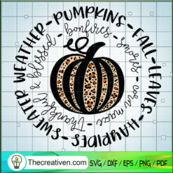 Weather Pumpkins Fall Leaves SVG Cut File for Cricut