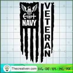 U.S. Navy Veteran Distressed SVG, USA American Flag SVG, Military SVG