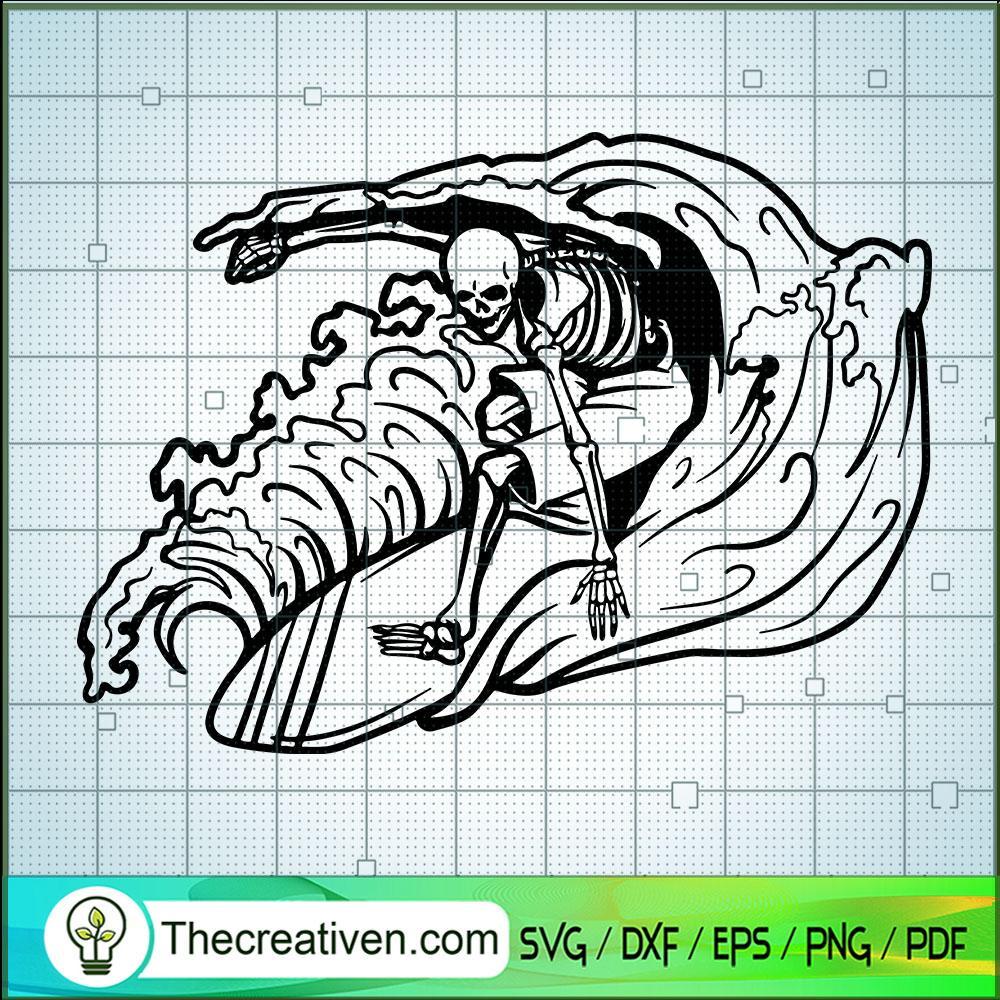 Surfing Skeleton SVG, Scary SVG, Halloween SVG 1 Surfing Skeleton SVG, Scary SVG, Halloween SVG
