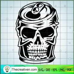 Skull Beer Can SVG, Soda Can SVG, Skull SVG