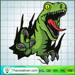 Raptor Coming Out Of Hole SVG, Velociraptor SVG, Dinosaur SVG