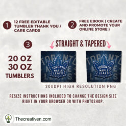 Alternative view of Toronto Maple Leafs Skinny Tumbler Wrap – Digital Download