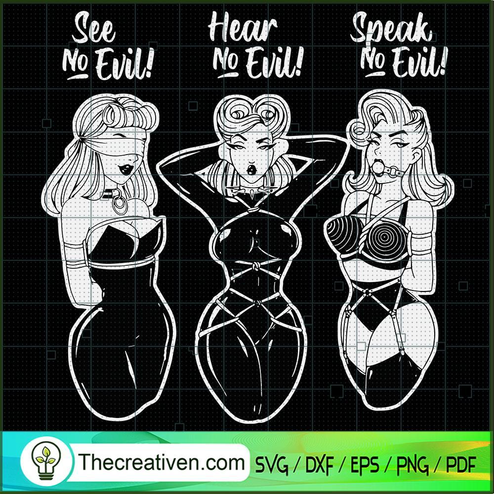 Sexy Girls See No Evil Hear SVG Cut File for Cricut 1 Sexy Girls See No Evil Hear SVG Cut File for Cricut