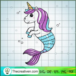 Mermaid Unicorn SVG, Mermaid SVG, Cute Unicorn SVG