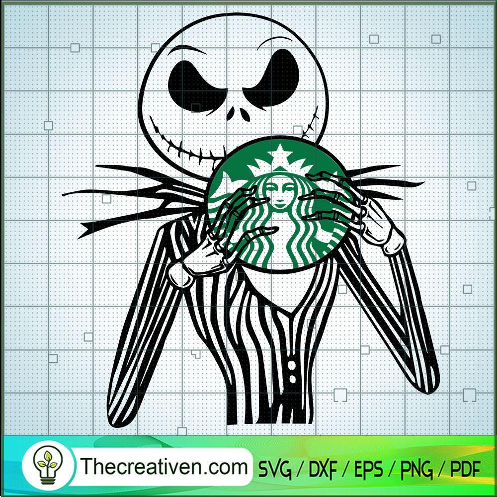 Jack Skellington Starbucks SVG Cut File for Cricut & Silhouette 1 Jack Skellington Starbucks SVG Cut File for Cricut & Silhouette