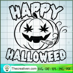 Happy Halloween Pumpkin Weed SVG Cut File for Cricut & Silhouette