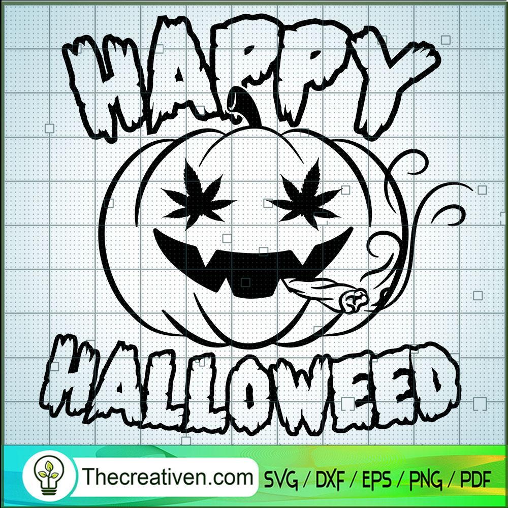 Happy Halloween Pumpkin Weed SVG Cut File for Cricut & Silhouette 1 Happy Halloween Pumpkin Weed SVG Cut File for Cricut & Silhouette