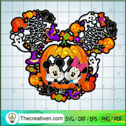 Mickey And Minnie Pumpkin Ha SVG Cut File for Cricut