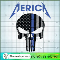 Merica Black Skull SVG, America Flag Skull SVG, Halloween America SVG