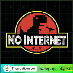 Dinosour No Internet SVG, Google Game SVG, Funny Play SVG