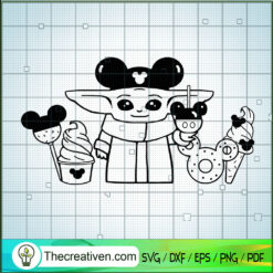 Baby Yoda Snacks SVG, Star Wars Baby Yoda SVG, Walt Disney SVG