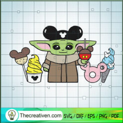 Baby Yoda Ears Disney Snacks SVG, Baby Yoda SVG, Walt Disney SVG