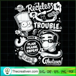 The Simpsons Bart and Milhouse SVG Cut File for Cricut & Silhouette