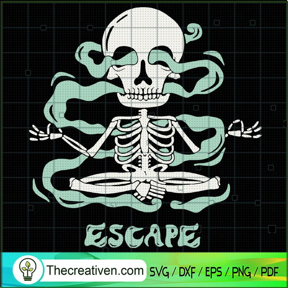 Relaxing Skull Skeleton Yoga SVG Cut File for Cricut & Silhouette 1 Relaxing Skull Skeleton Yoga SVG Cut File for Cricut & Silhouette