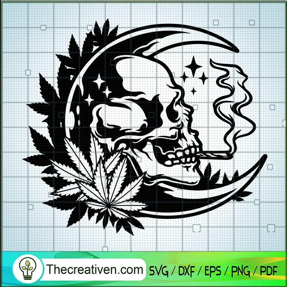 Smoking Weed Moon High SVG, Skull SVG, Cannabis SVG 1 Smoking Weed Moon High SVG, Skull SVG, Cannabis SVG