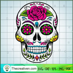 Skull Roses Flowers SVG, Skull SVG, Halloween SVG