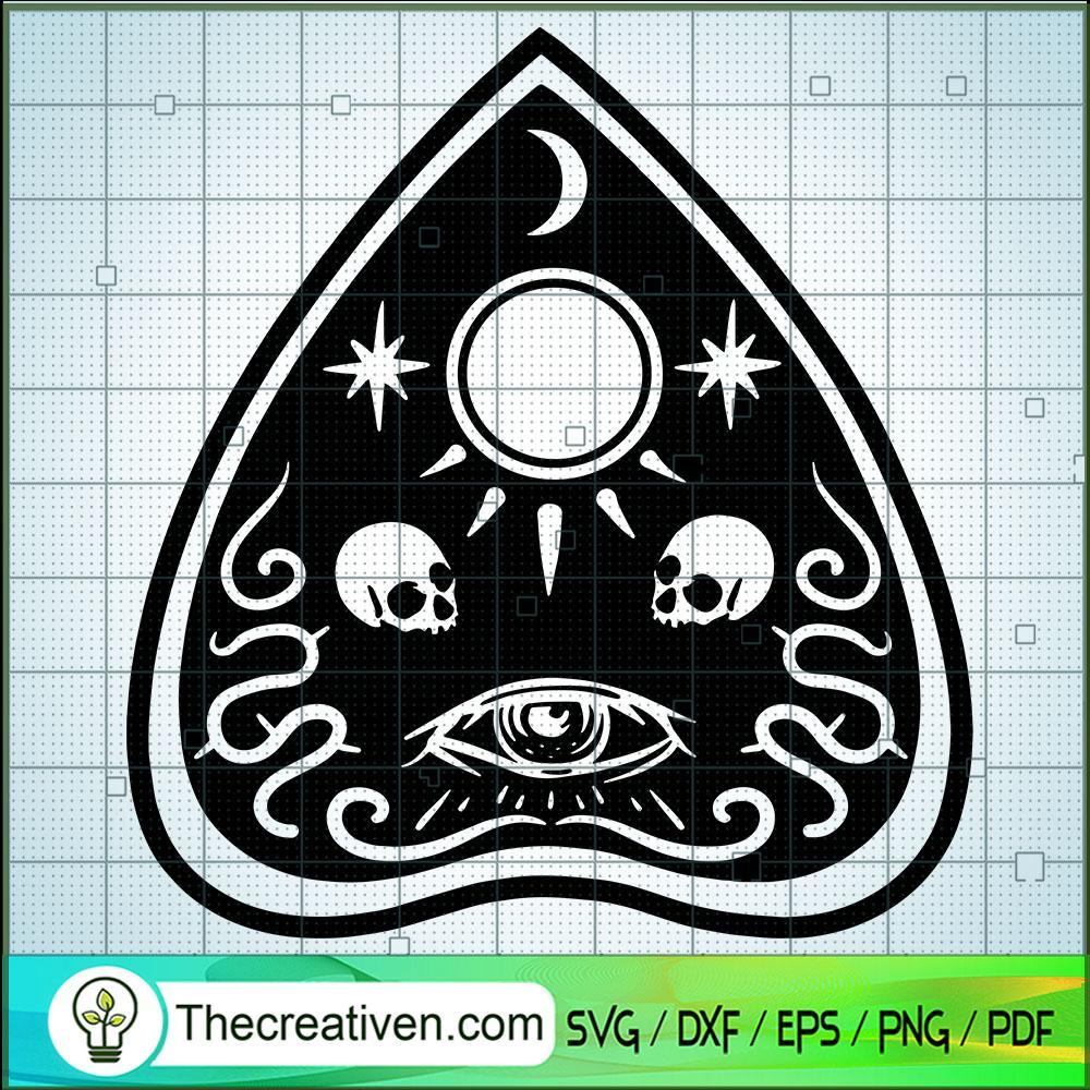 Ouija Planchette SVG, Floral SVG, Skull Halloween SVG 1 Ouija Planchette SVG, Floral SVG, Skull Halloween SVG