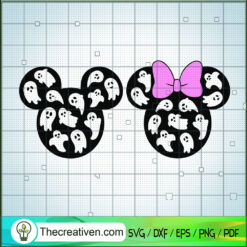 Mickey Minnie Heads Ghosts SVG, Mickey Minnie SVG, Halloween SVG