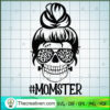 Messy Bun Momster SVG, Momster Skull SVG, Halloween SVG
