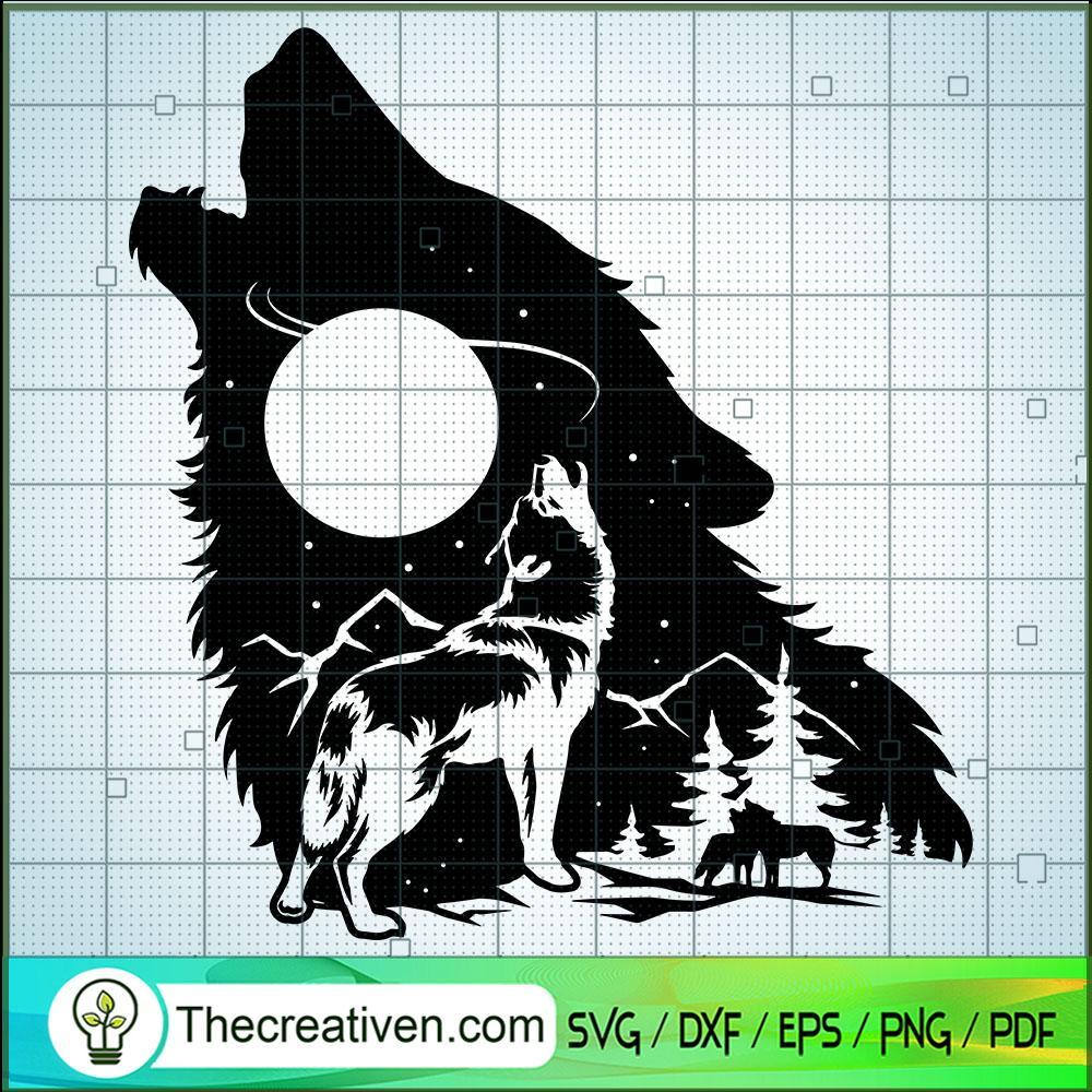 Howling Wolf SVG, Wolf SVG, Animals SVG 1 Howling Wolf SVG, Wolf SVG, Animals SVG