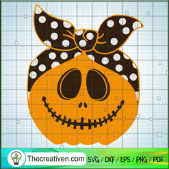 Jack Skellington Face Pumkin Bun SVG Cut File for Cricut & Silhouette