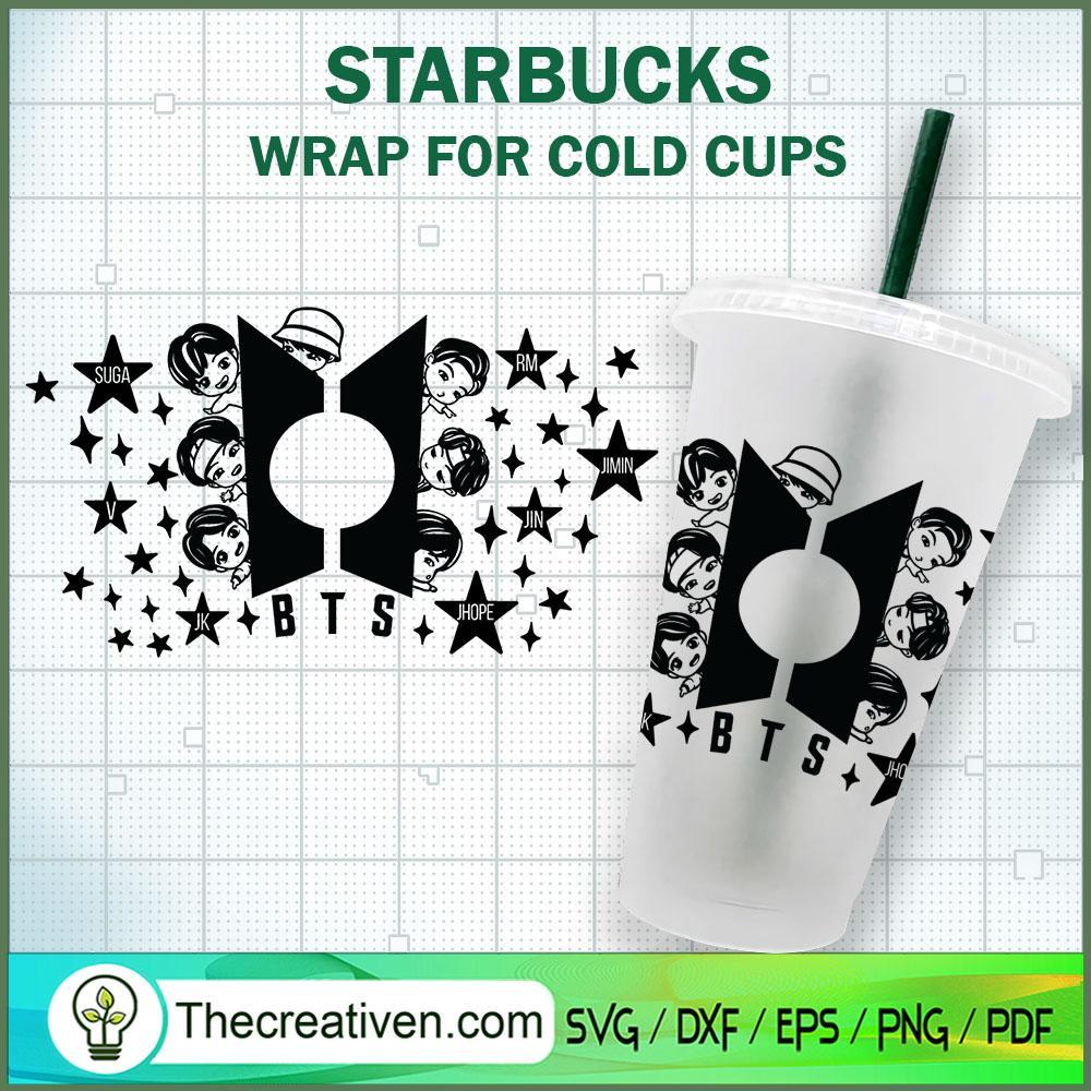 Chibi BTS Starbucks Cup SVG, Starbucks Cold Cup Full Wrap SVG 1 Chibi BTS Starbucks Cup SVG, Starbucks Cold Cup Full Wrap SVG